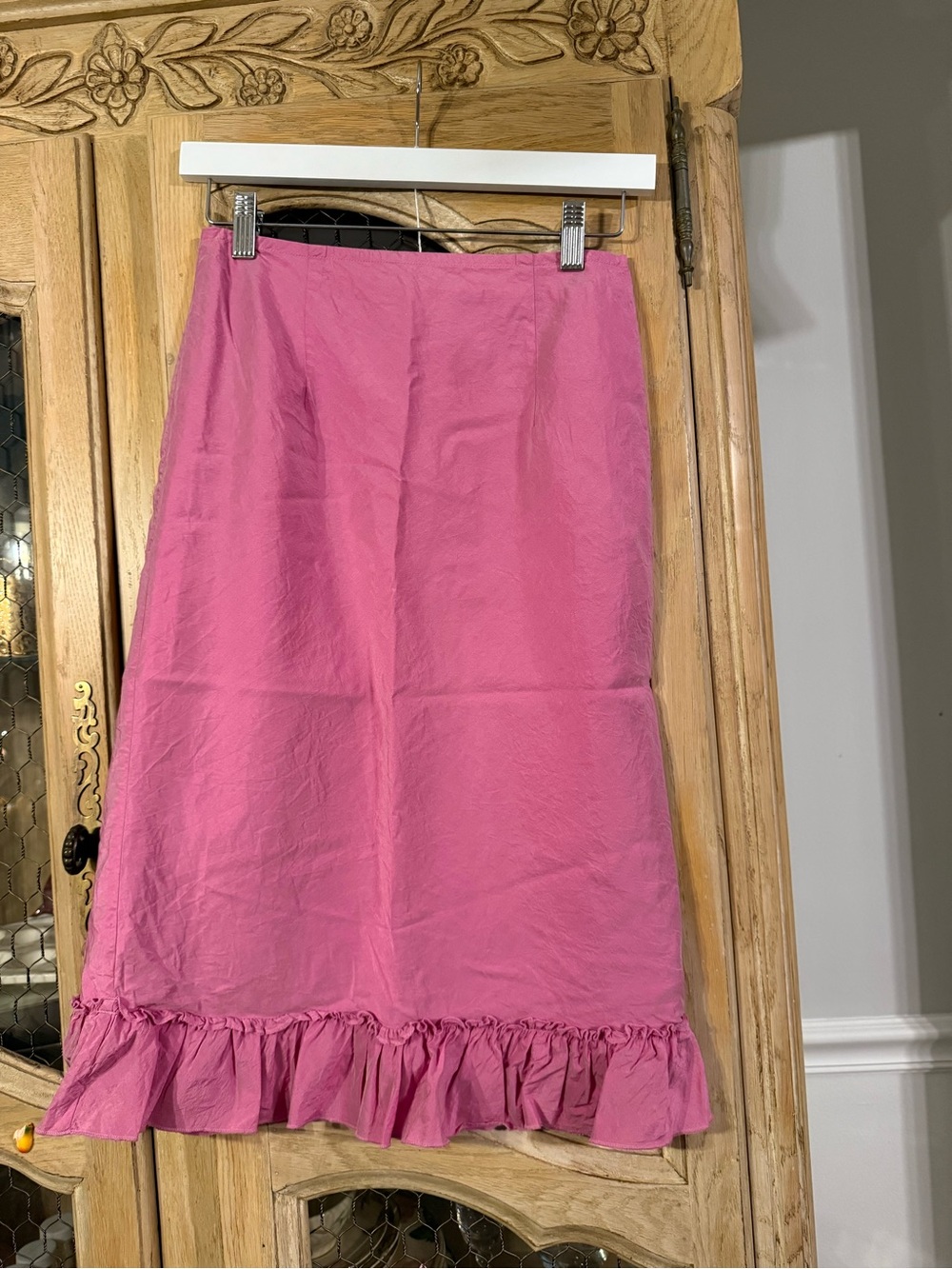 Arden B Silk Pink Ruffle-Hem Women's Skirt